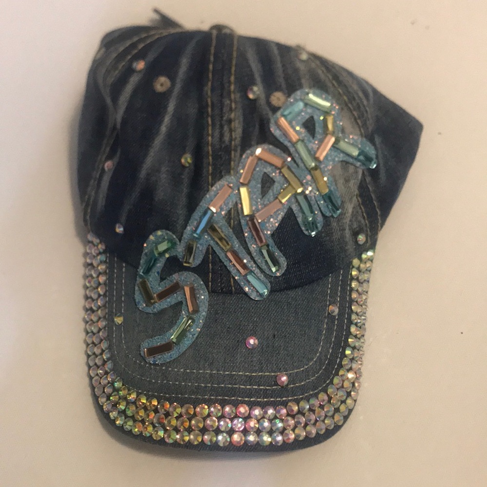 Faded Jean “Star” hat with bling